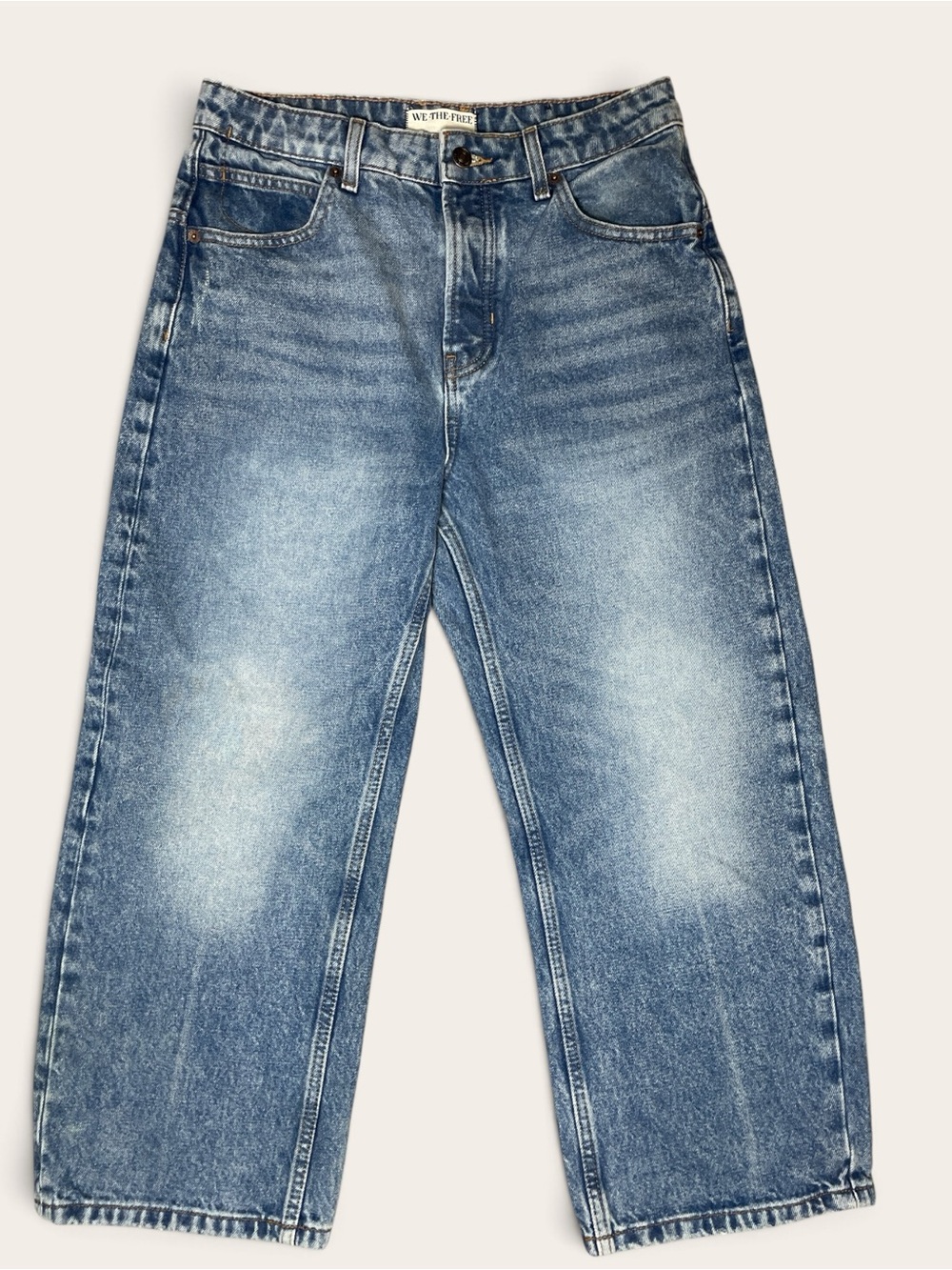 We The Free Deep Trance Light Blue Boyfriend Cropped Jeans 27
